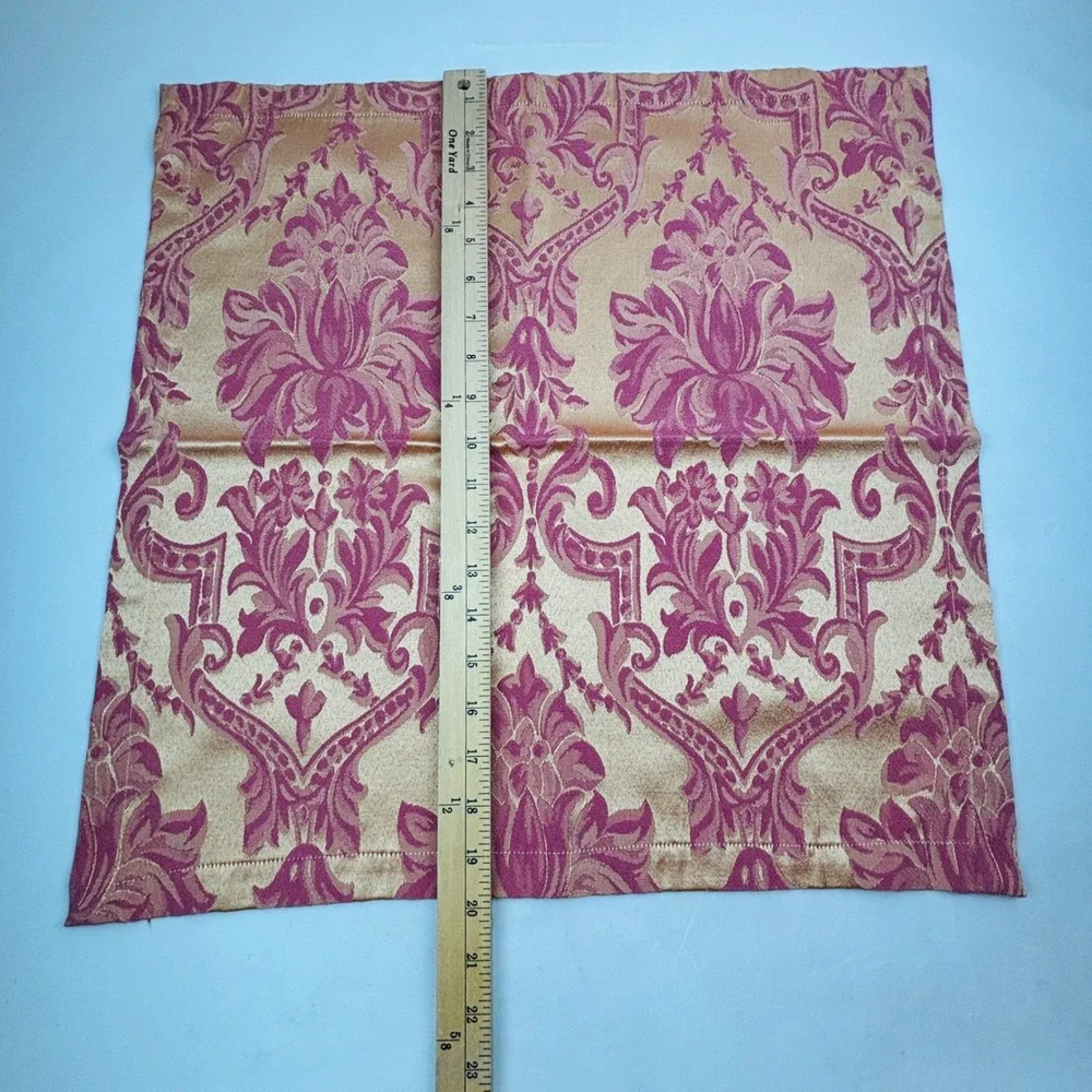 Waterford Floral Damask Napkin Set of 4 Gold Burgundy 20x20 Jacquard Fabric 2004